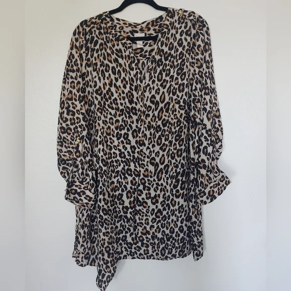 Chico’s Leopard Print Modern Utility Classy Tunic Dress - Picture 4 of 9
